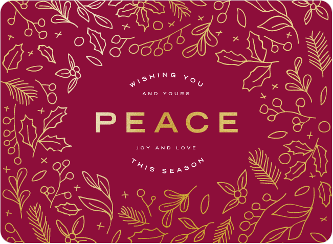 Foil Peace Motif Holiday Cards | Paper Culture