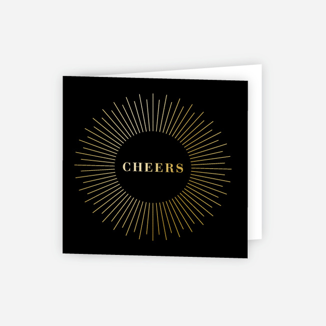 Foil Cheers Glow Corporate Holiday Cards - Black
