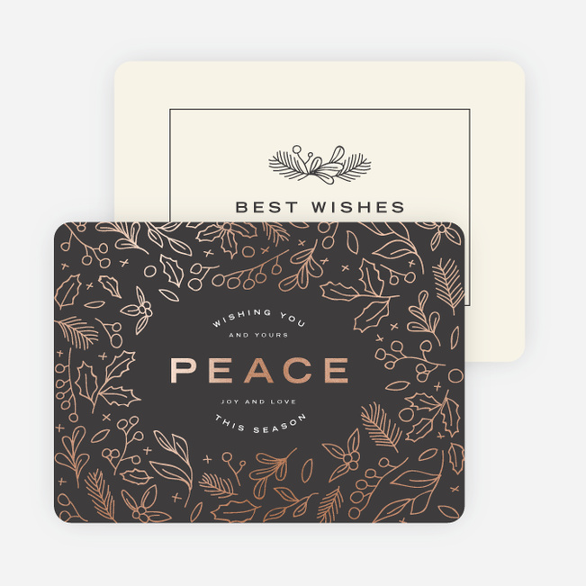 Foil Peace Motif Holiday Cards - Gray