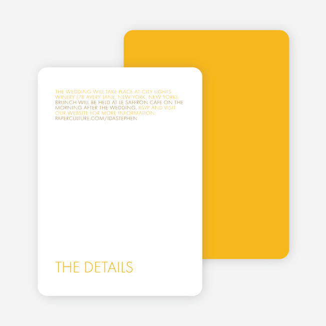 All Caps Wedding Response Addressing. - Yellow