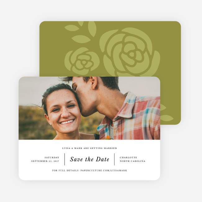 Coming Up Roses Save the Dates - Green