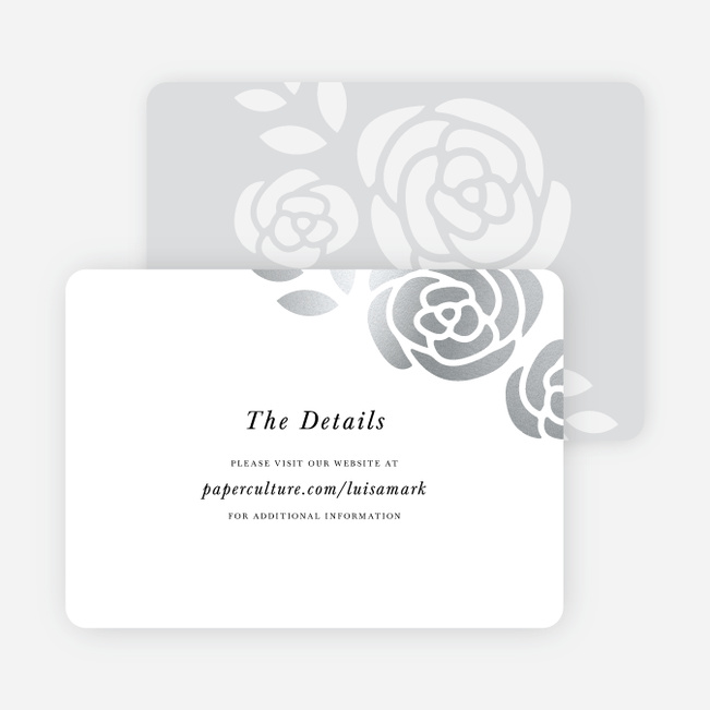 Coming Up Roses Wedding Direction Cards - Black