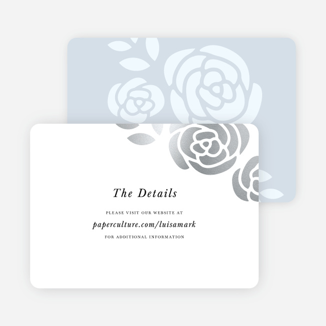 Coming Up Roses Wedding Direction Cards - Blue