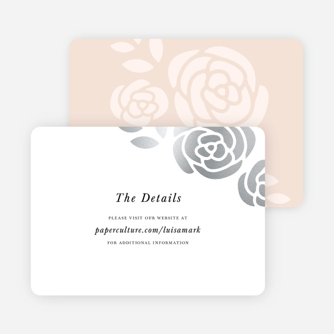 Coming Up Roses Wedding Direction Cards - Pink
