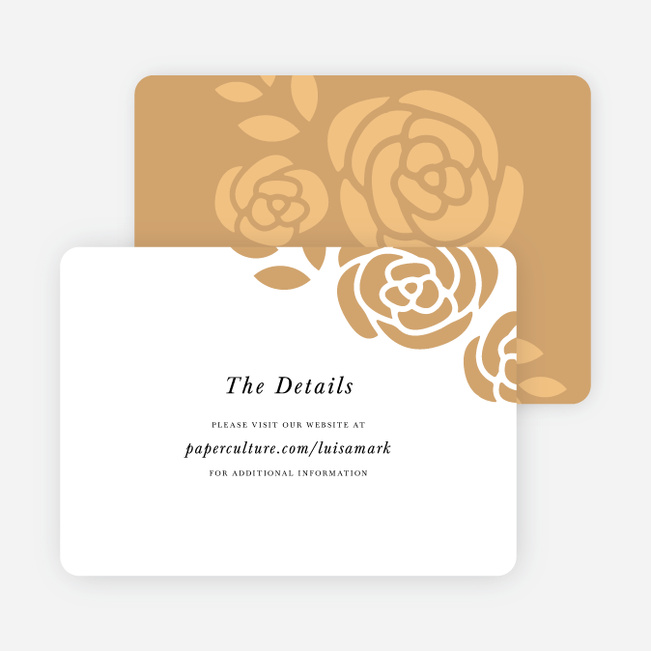 Coming Up Roses Wedding Direction Cards - Beige