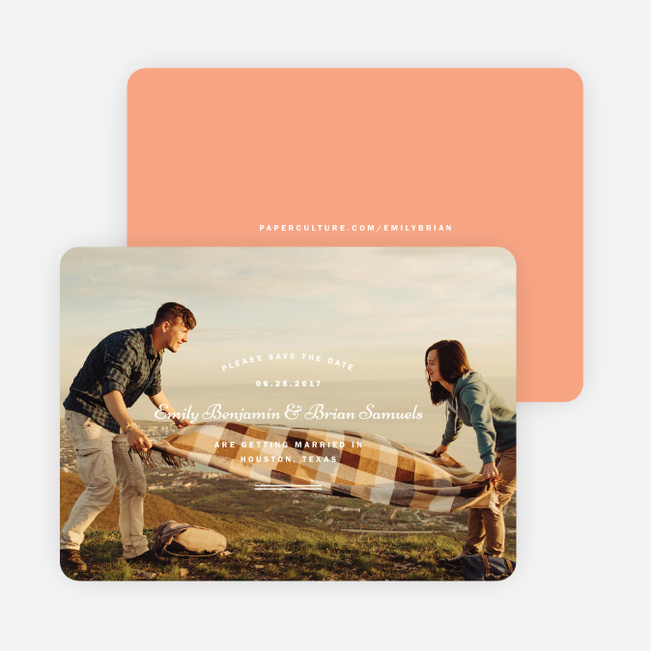Crossing Paths Wedding Save the Date Cards - Orange