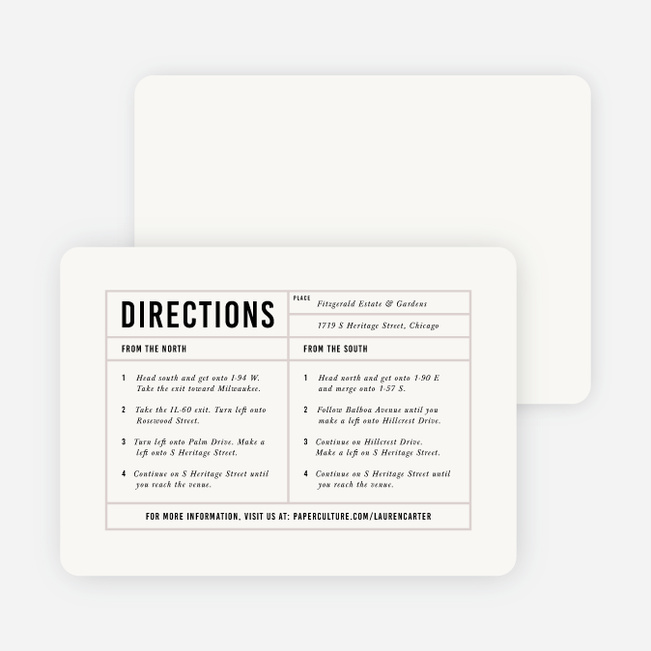 It’s a Date Wedding Direction Cards - Beige