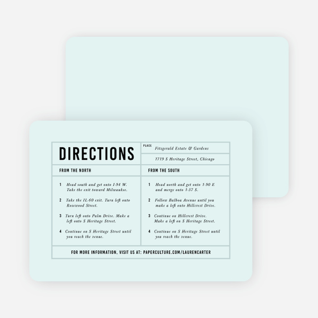 It’s a Date Wedding Direction Cards - Blue