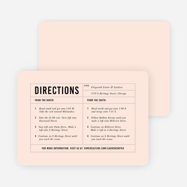 It’s a Date Wedding Direction Cards - Pink