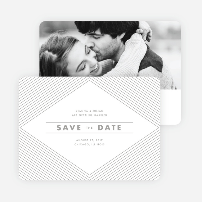Diamond Chic Wedding Save the Date Cards - Gray
