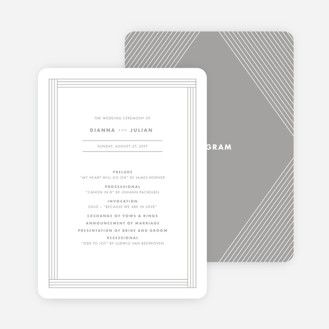 Diamond Wedding Programs - Gray