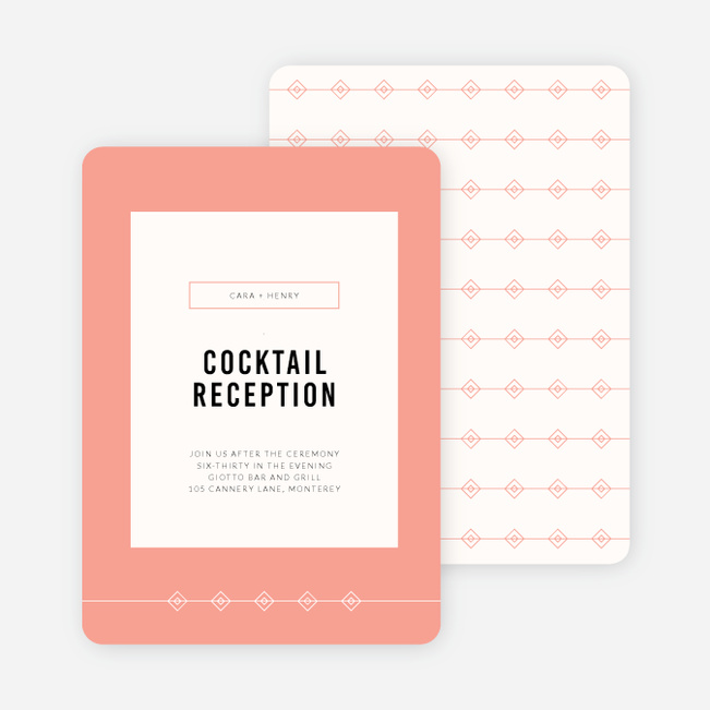 Diamonds in the Rough Wedding Reception Cards - Orange