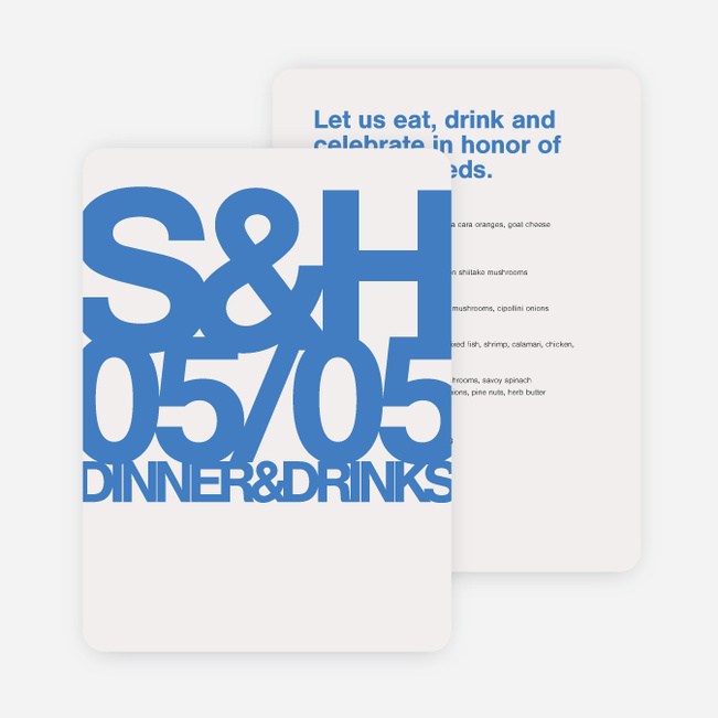 Fortune Favors the Bold Wedding Menus - Blue