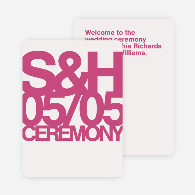 Fortune Favors the Bold Wedding Programs - Pink