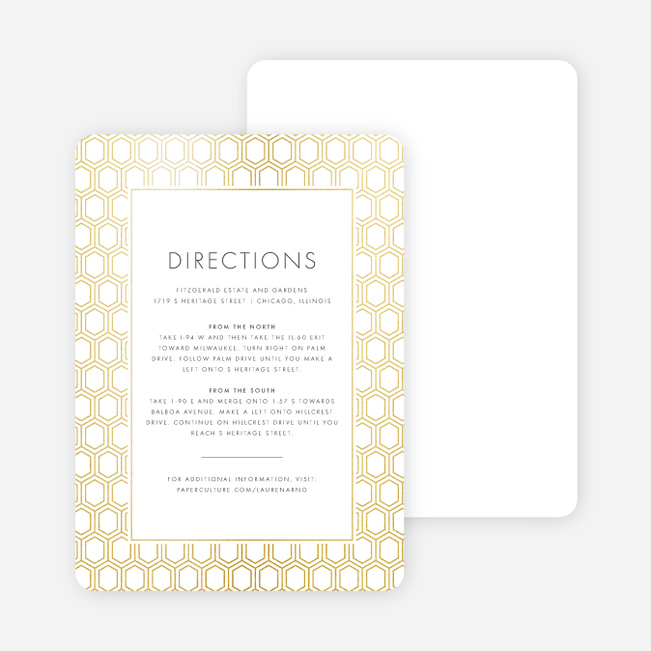 Hexagon Bliss Wedding Direction Cards - White