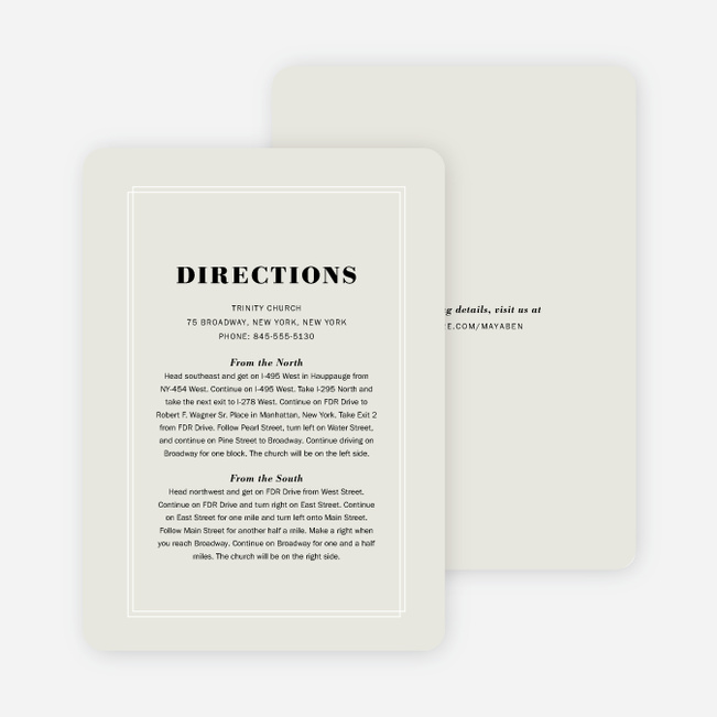 Simple & Chic Wedding Information Cards - Beige