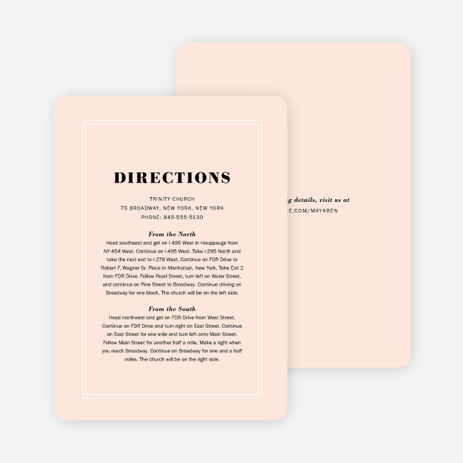 Simple & Chic Wedding Information Cards - Pink