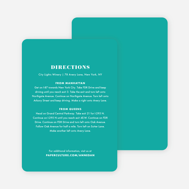 Simply Married Wedding Direction Cards - Blue