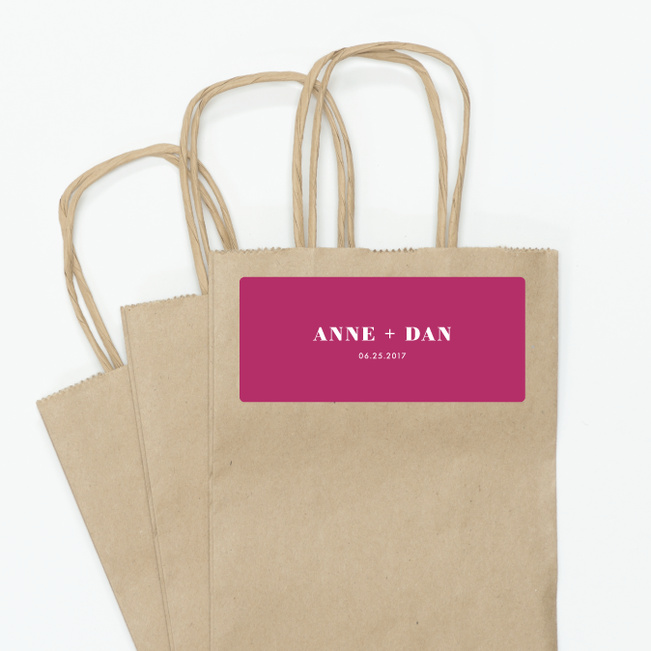 Simply Married Wedding Gift Tags and Stickers - Pink