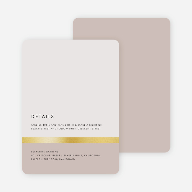 Stripe It Wedding Direction Cards - Brown