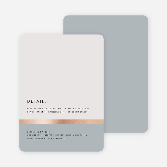 Stripe It Wedding Direction Cards - Gray