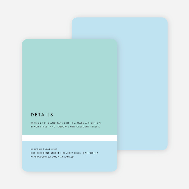 Stripe It Wedding Direction Cards - Blue