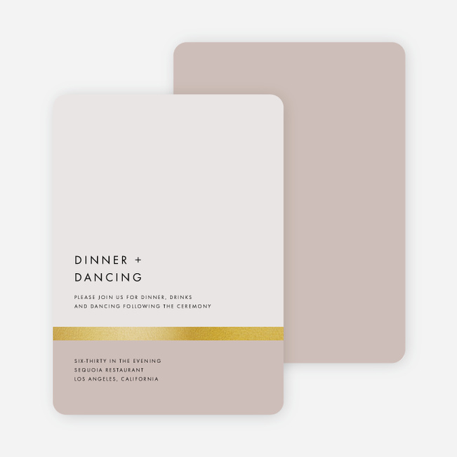 Stripe It Wedding Reception Cards - Brown