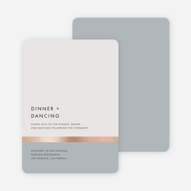 Stripe It Wedding Reception Cards - Gray