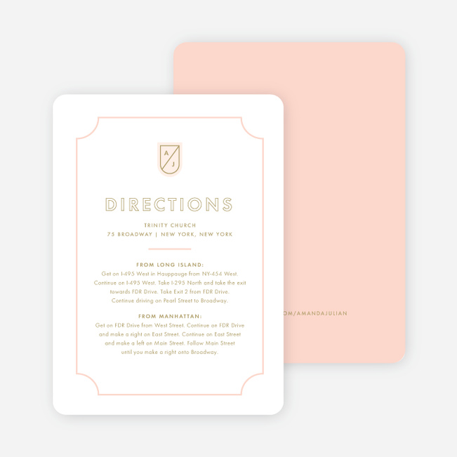 Tomorrow’s Crest Wedding Information Cards - Pink