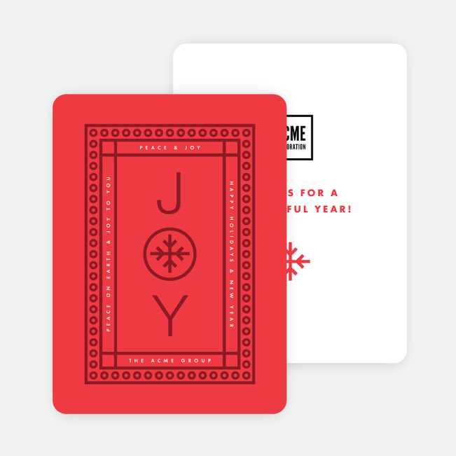 Circle Borders Corporate Holiday Cards - Red