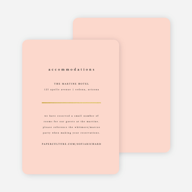 Less is More Wedding Direction Cards - Pink