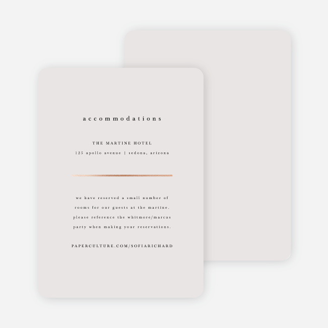 Less is More Wedding Direction Cards - Beige