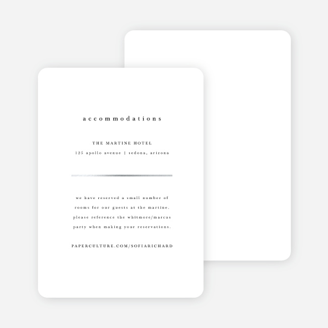 Less is More Wedding Direction Cards - White