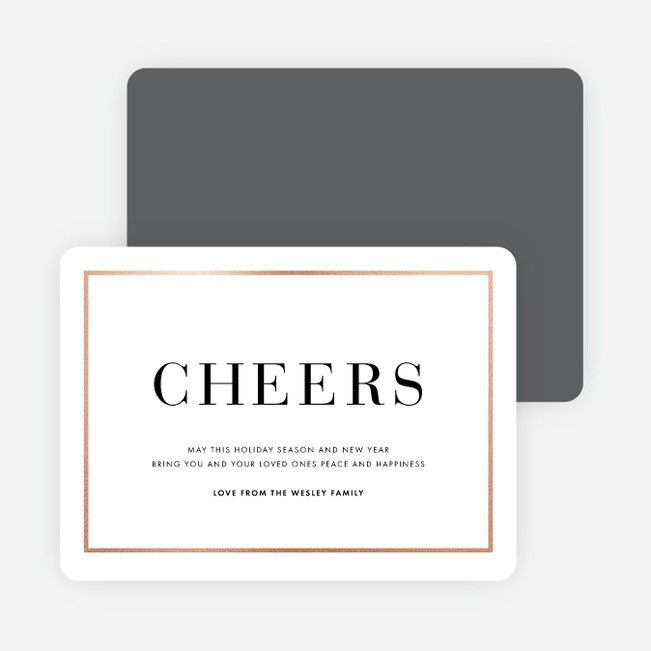 Foil Frame Holiday Cards - Gray