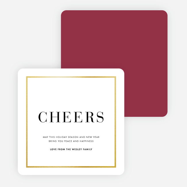 Foil Frame Holiday Cards - Red