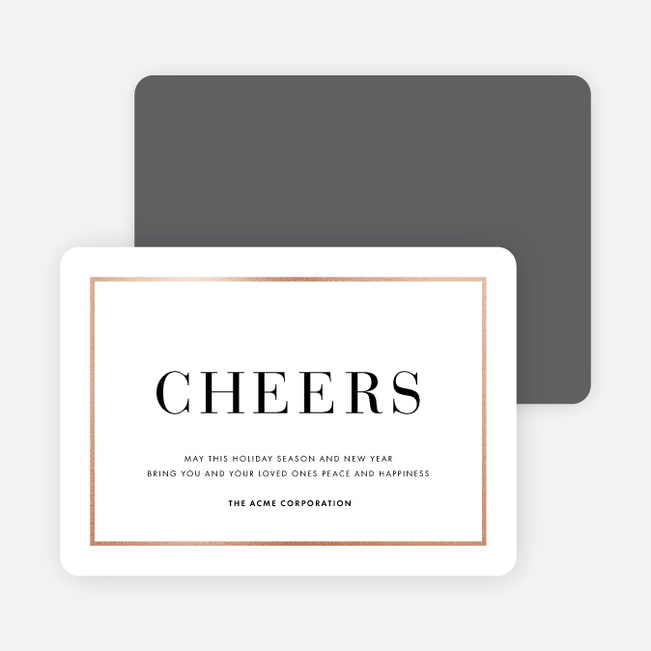 Simply Foil Corporate Holiday Cards - Gray