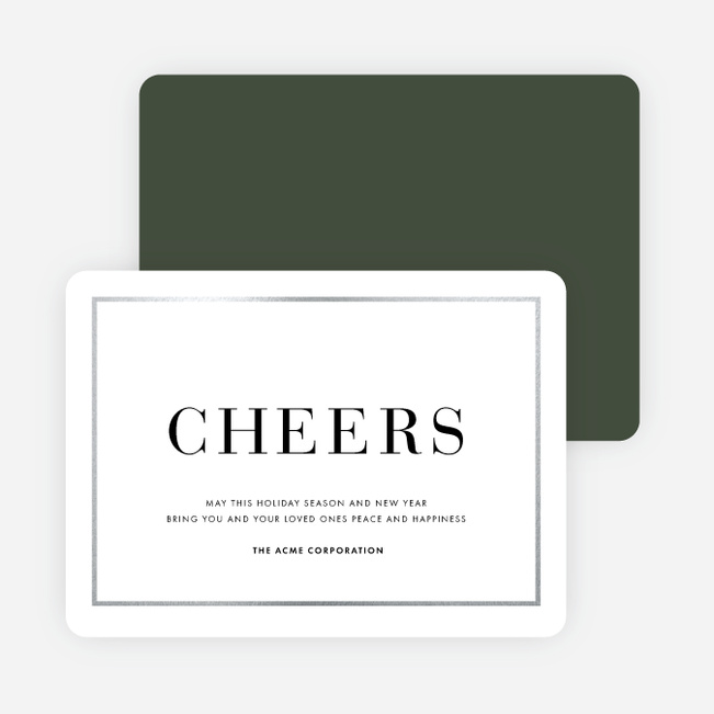 Simply Foil Corporate Holiday Cards - Green