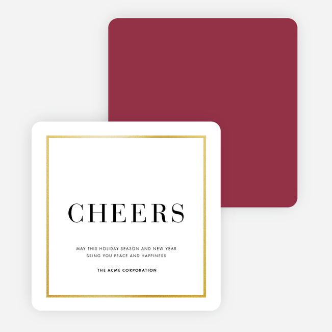 Simply Foil Corporate Holiday Cards - Red
