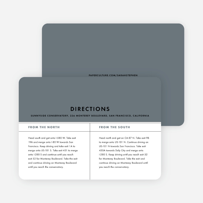 Modern and Classic Wedding Information Cards - Blue