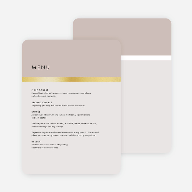 Stripe It Wedding Menus - Brown