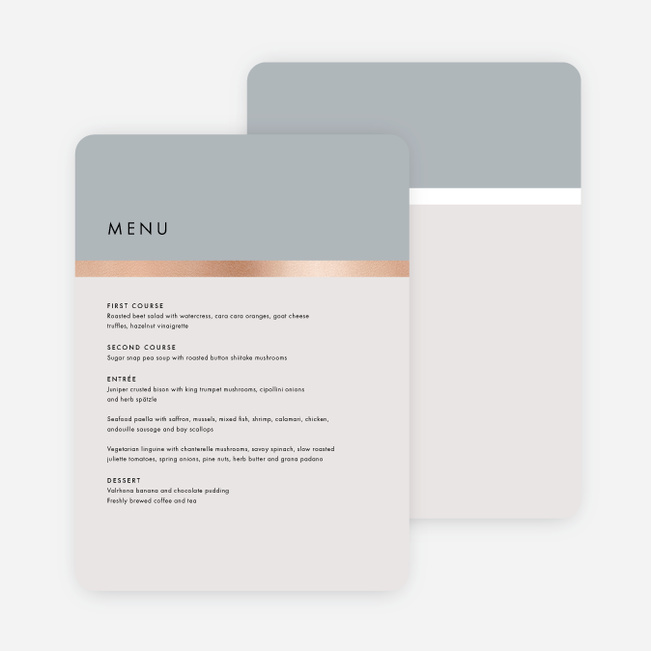 Stripe It Wedding Menus - Gray