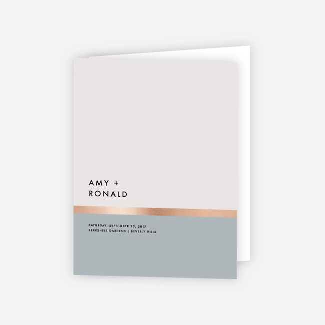 Stripe It Wedding Programs - Gray