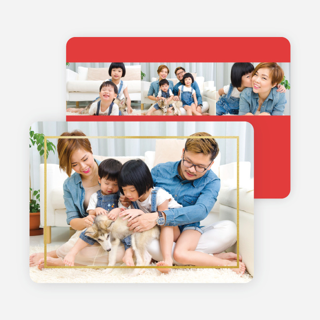 Border Sophistique Lunar New Year Cards - Red