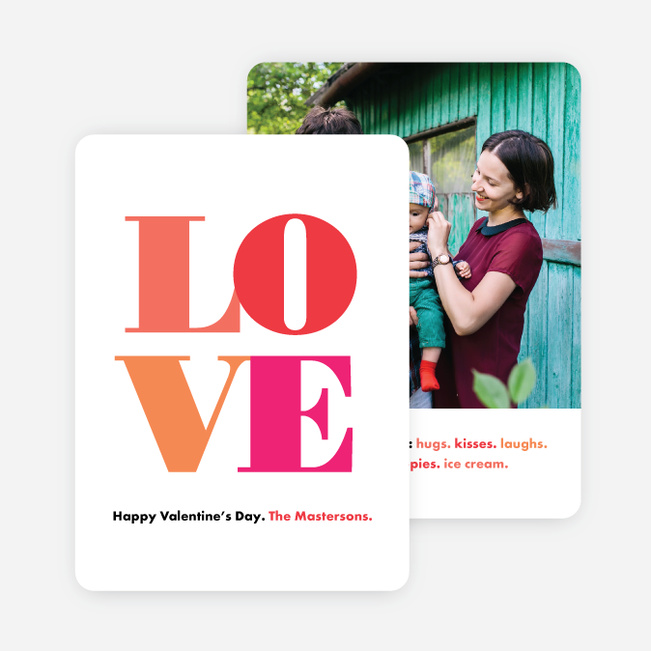 L O V E Valentine’s Day Cards - Pink