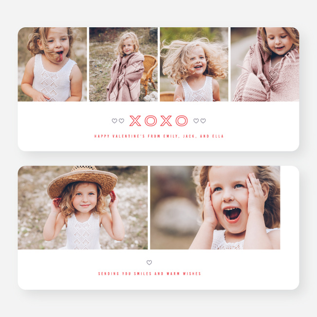 Needlepoint XO Valentine’s Day Cards - Red