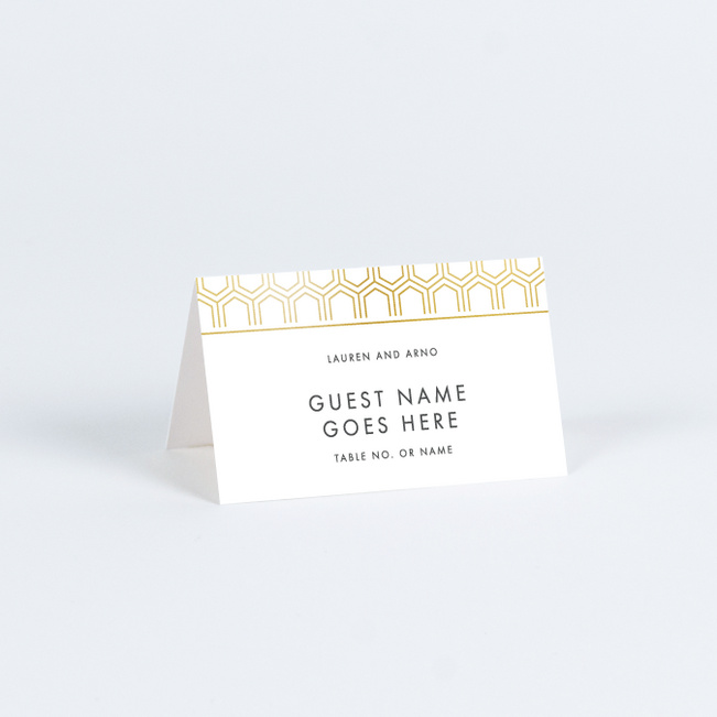Hexagon Bliss Place Cards - White