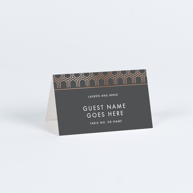 Hexagon Bliss Place Cards - Gray