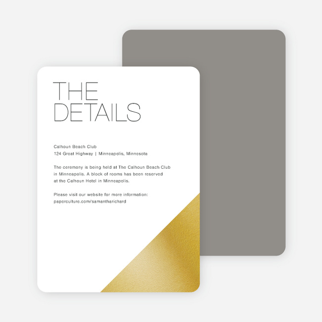 Cornerstones of Bliss Wedding Direction Cards - White