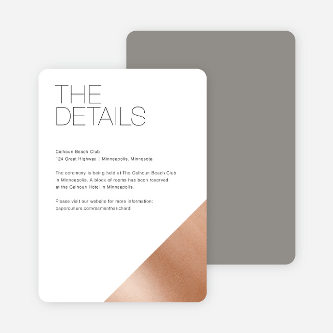 Cornerstones of Bliss Wedding Direction Cards - White