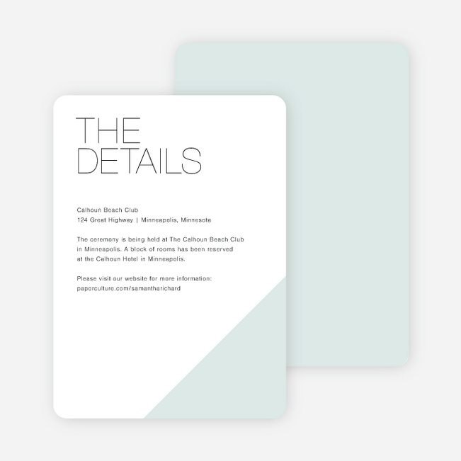 Cornerstones of Bliss Wedding Direction Cards - Blue